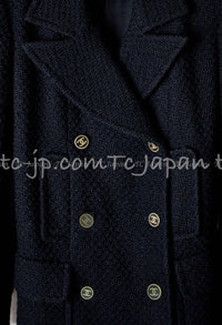 CHANEL 01A Black Double Wool Jacket Coat 38 シャネル ブラック ウール ダブル ジャケット コート 即発
