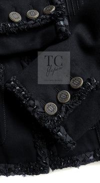 CHANEL 17C Black Cotton Denim Collarless Jacket 36 シャネル ブラック コットン デニム ノーカラー ジャケット 即発