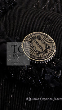 CHANEL 17C Black Cotton Denim Collarless Jacket 36 シャネル ブラック コットン デニム ノーカラー ジャケット 即発