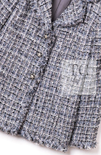 CHANEL 10S Gray Pearl Button Tweed Jacket 34 シャネル グレー パール ココボタン ツイード ジャケット 即発