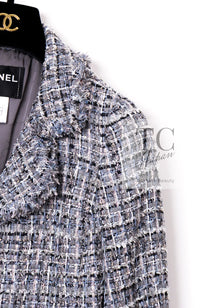 CHANEL 10S Gray Pearl Button Tweed Jacket 34 シャネル グレー パール ココボタン ツイード ジャケット 即発