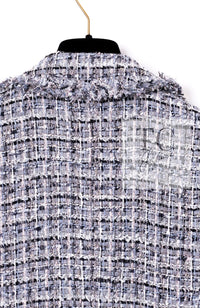 CHANEL 10S Gray Pearl Button Tweed Jacket 34 シャネル グレー パール ココボタン ツイード ジャケット 即発