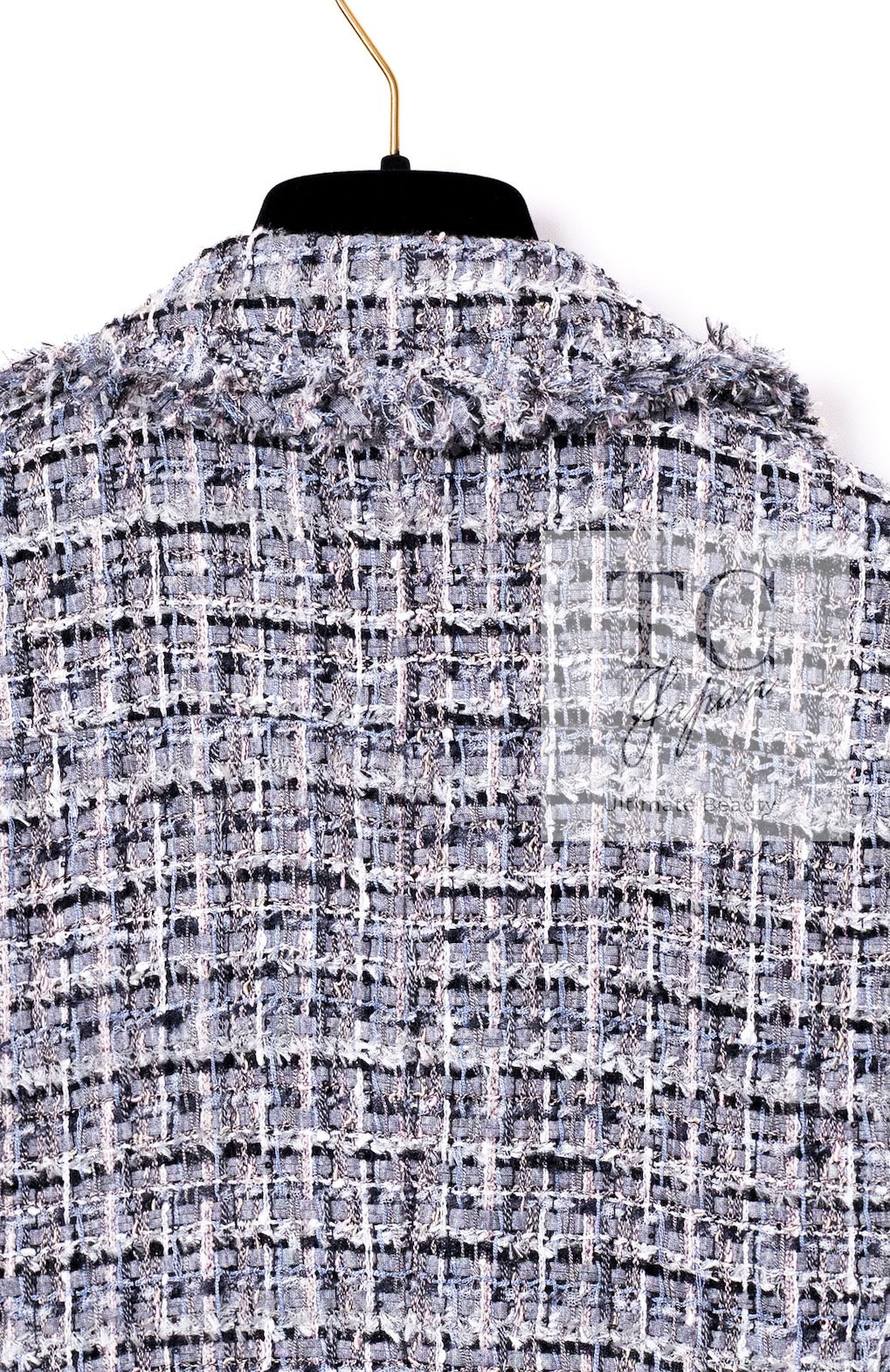 CHANEL 10S Gray Pearl Button Tweed Jacket 34 シャネル グレー パール ココボタン ツイード ジャケット 即発