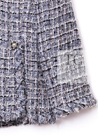 CHANEL 10S Gray Pearl Button Tweed Jacket 34 シャネル グレー パール ココボタン ツイード ジャケット 即発