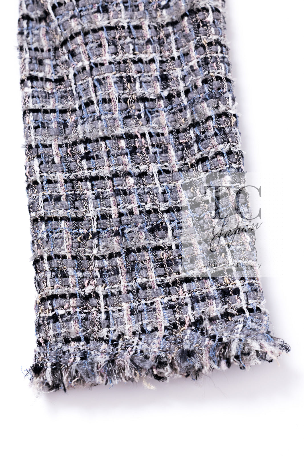 CHANEL 10S Gray Pearl Button Tweed Jacket 34 シャネル グレー パール ココボタン ツイード ジャケット 即発
