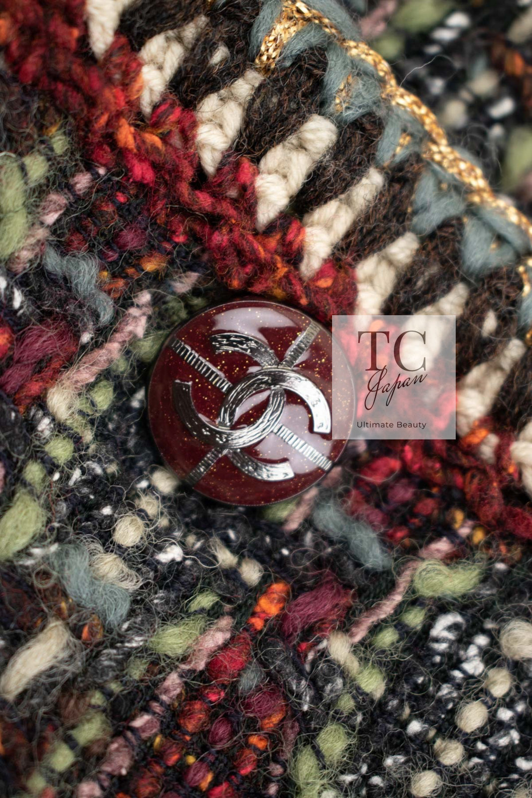 CHANEL 15A Maroon Wine Red Braid Trimming Wool Tweed Jacket Skirt Suit 42 44 シャネル ワインレッド ブレイドトリミング ウール ツイード ジャケット スカート スーツ 即発