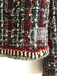 CHANEL 15A Maroon Wine Red Braid Trimming Wool Tweed Jacket Skirt Suit 42 44 シャネル ワインレッド ブレイドトリミング ウール ツイード ジャケット スカート スーツ 即発