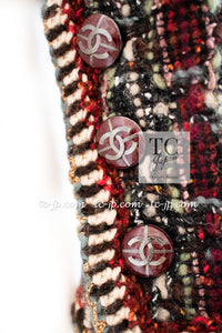 CHANEL 15A Maroon Wine Red Braid Trimming Wool Tweed Jacket Skirt Suit 42 44 シャネル ワインレッド ブレイドトリミング ウール ツイード ジャケット スカート スーツ 即発