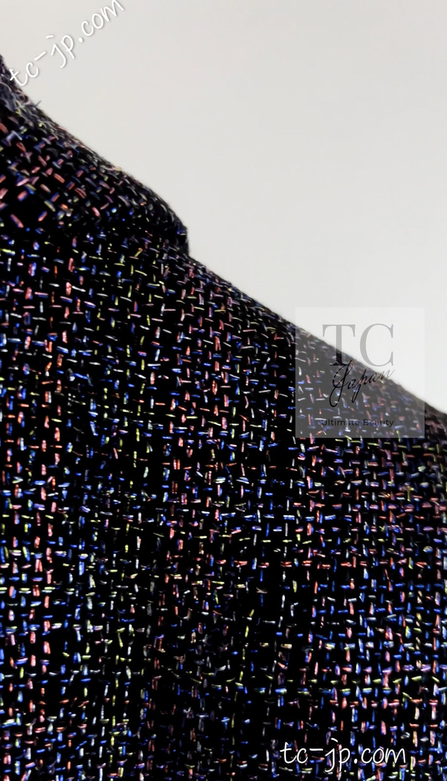 CHANEL 16S Black Blue Metallic Cotton Jacket 34 シャネル ブラック ブルー メタリック コットン ジャケット 即発