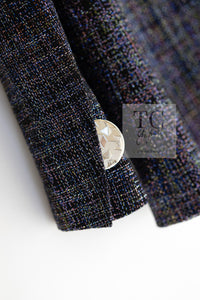 CHANEL 16S Black Blue Metallic Cotton Jacket 34 シャネル ブラック ブルー メタリック コットン ジャケット 即発