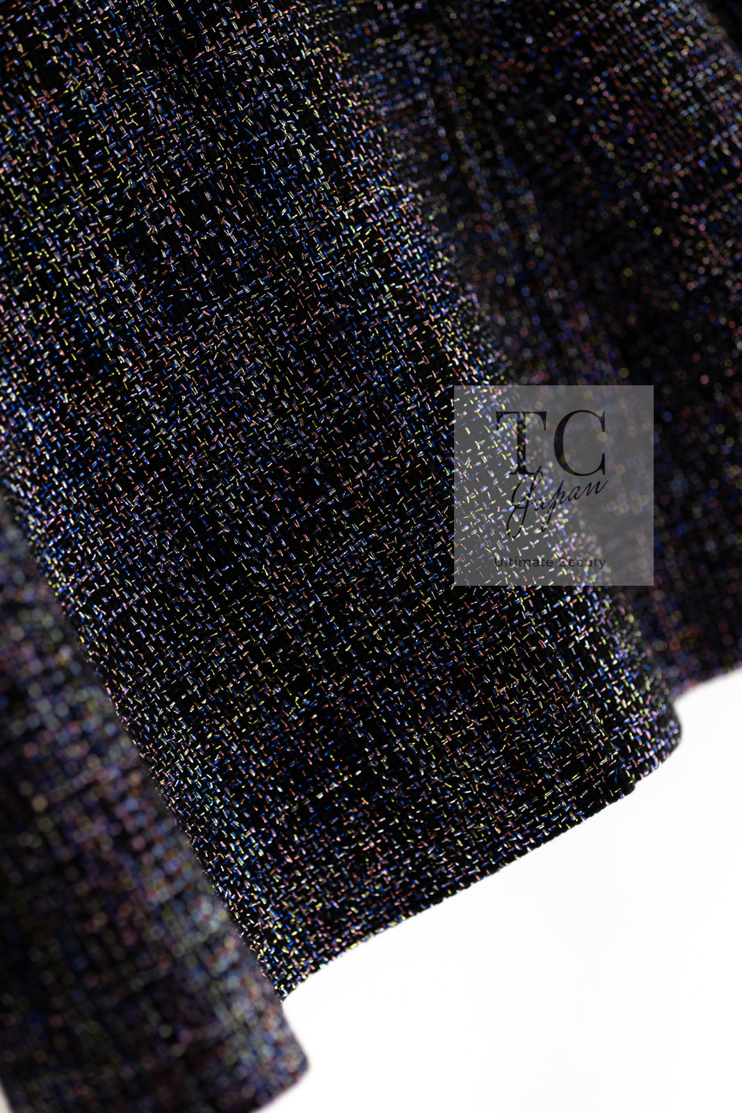 CHANEL 16S Black Blue Metallic Cotton Jacket 34 シャネル ブラック ブルー メタリック コットン ジャケット 即発