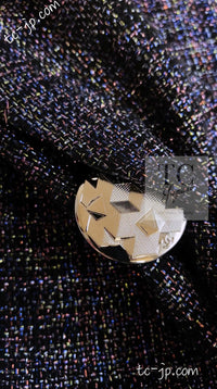 CHANEL 16S Black Blue Metallic Cotton Jacket 34 シャネル ブラック ブルー メタリック コットン ジャケット 即発