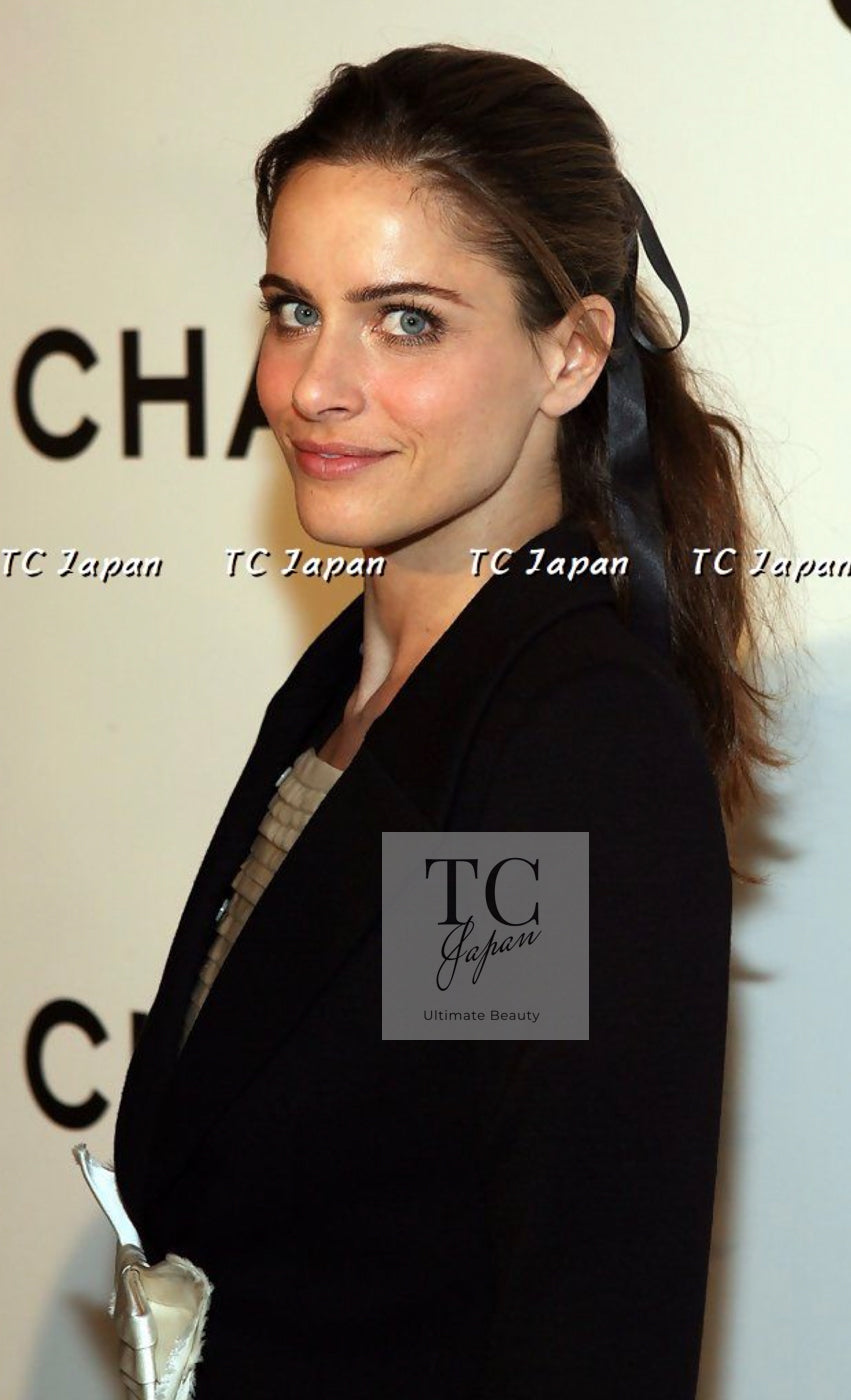 CHANEL 07A Black Detachable Ivory Collar 2 Way Wool Stretch Jacket 34 36 シャネル 女優 ブラック アイボリー取外可 襟 2 Way ウール ストレッチ ジャケット 即発