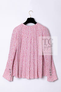 CHANEL 16S Pink Ribbon Fantasy Cotton Tweed Jacket 36 シャネル ピンク リボン ファンタジー コットン ツイード ジャケット 即発