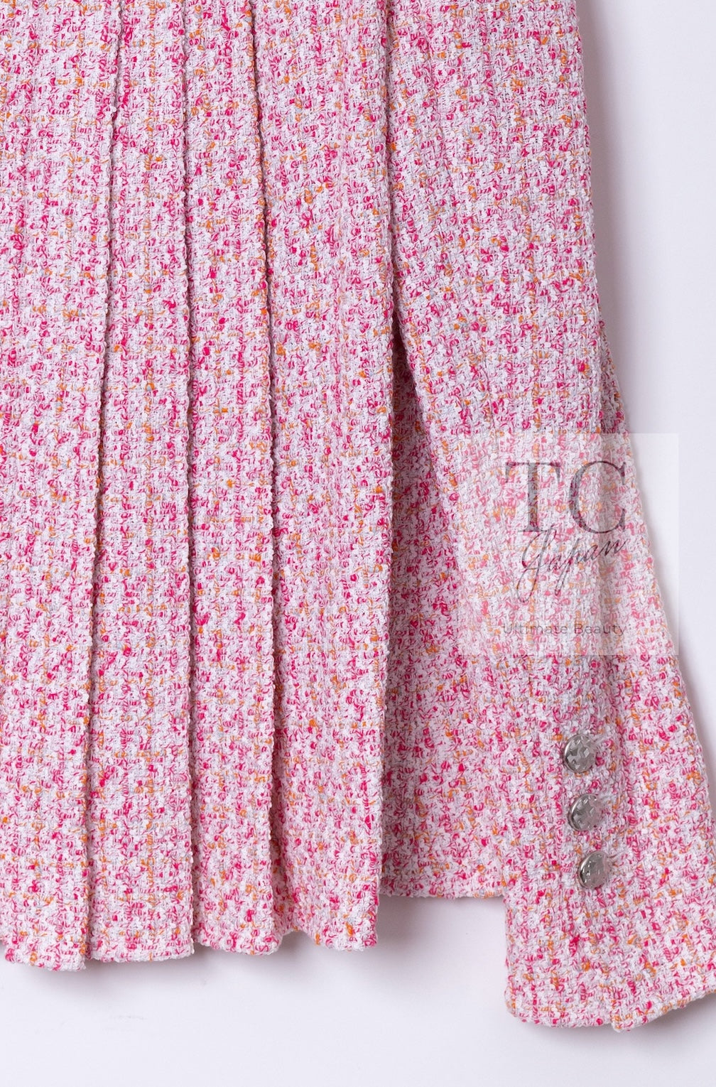 CHANEL 16S Pink Ribbon Fantasy Cotton Tweed Jacket 36 シャネル ピンク リボン ファンタジー コットン ツイード ジャケット 即発