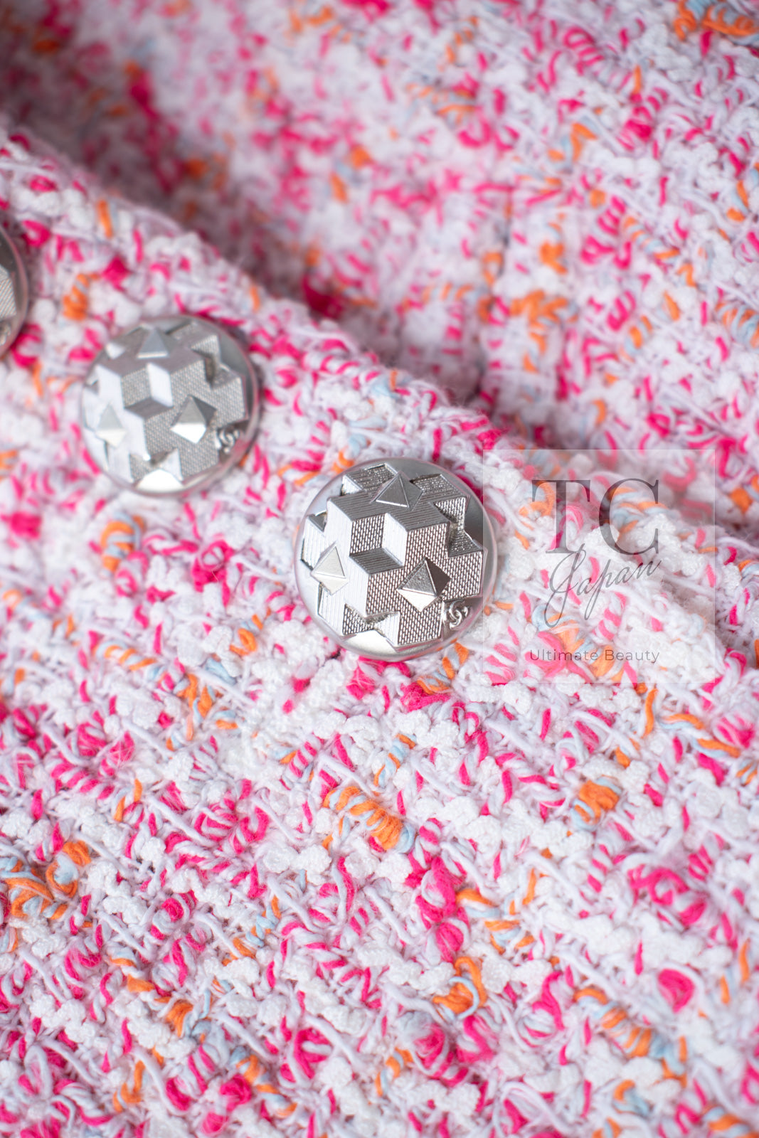 CHANEL 16S Pink Ribbon Fantasy Cotton Tweed Jacket 36 シャネル ピンク リボン ファンタジー コットン ツイード ジャケット 即発