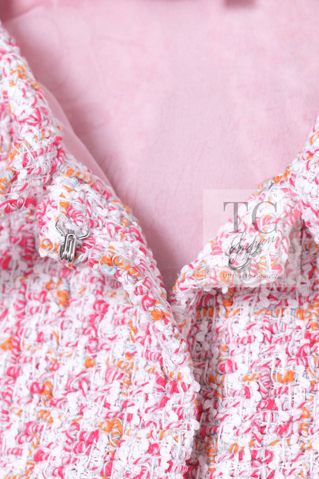CHANEL 16S Pink Ribbon Fantasy Cotton Tweed Jacket 36 シャネル ピンク リボン ファンタジー コットン ツイード ジャケット 即発