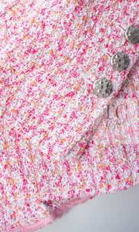 CHANEL 16S Pink Ribbon Fantasy Cotton Tweed Jacket 36 シャネル ピンク リボン ファンタジー コットン ツイード ジャケット 即発