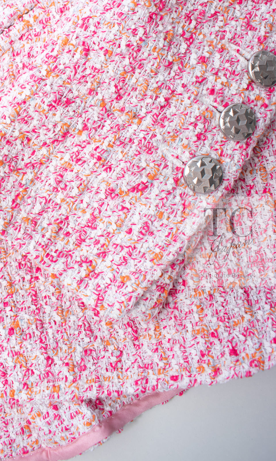 CHANEL 16S Pink Ribbon Fantasy Cotton Tweed Jacket 36 シャネル ピンク リボン ファンタジー コットン ツイード ジャケット 即発