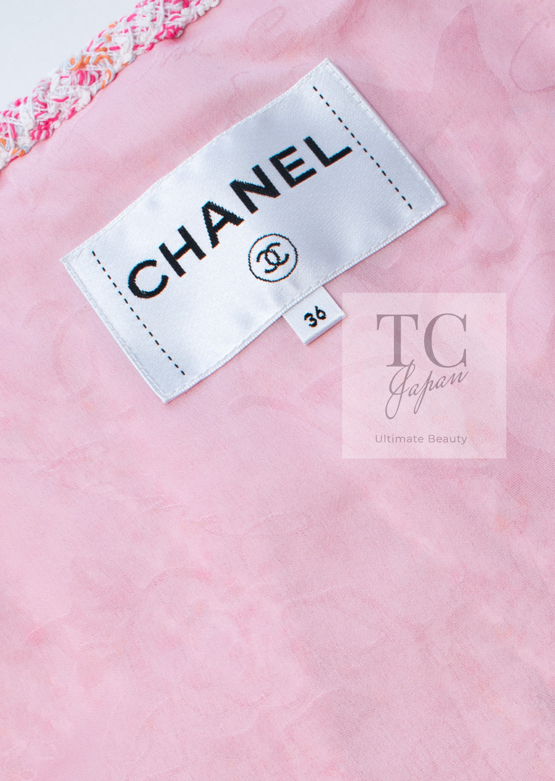 CHANEL 16S Pink Ribbon Fantasy Cotton Tweed Jacket 36 シャネル ピンク リボン ファンタジー コットン ツイード ジャケット 即発