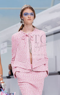 CHANEL 16S Pink Ribbon Fantasy Cotton Tweed Jacket 36 シャネル ピンク リボン ファンタジー コットン ツイード ジャケット 即発
