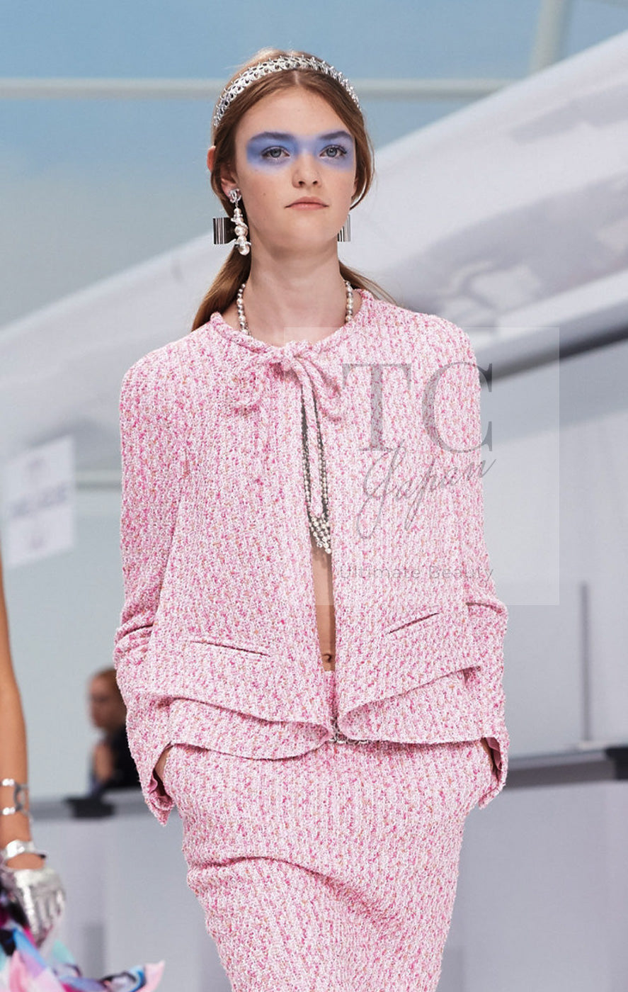 CHANEL 16S Pink Ribbon Fantasy Cotton Tweed Jacket 36 シャネル ピンク リボン ファンタジー コットン ツイード ジャケット 即発
