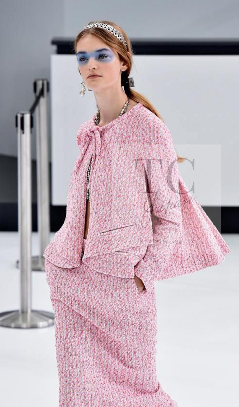 CHANEL 16S Pink Ribbon Fantasy Cotton Tweed Jacket 36 シャネル ピンク リボン ファンタジー コットン ツイード ジャケット 即発