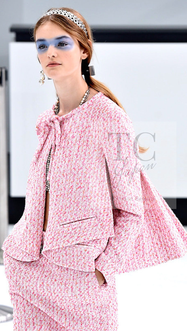CHANEL 16S Pink Ribbon Fantasy Cotton Tweed Jacket 36 シャネル ピンク リボン ファンタジー コットン ツイード ジャケット 即発