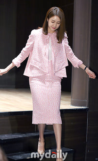 CHANEL 16S Pink Ribbon Fantasy Cotton Tweed Jacket 36 シャネル ピンク リボン ファンタジー コットン ツイード ジャケット 即発