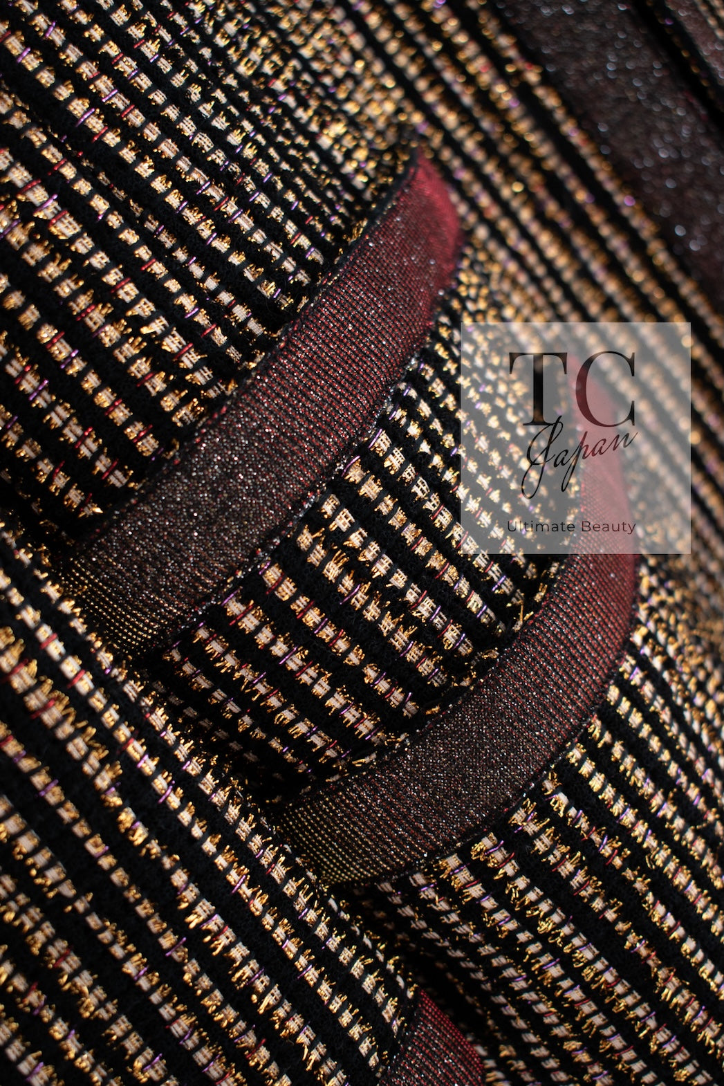 CHANEL 10C Gold Metallic Stripe Long Jacket Coat Skirt Setup 34 シャネル ゴールド メタリック ストライプ ロング ジャケット コート スカート セットアップ 即発