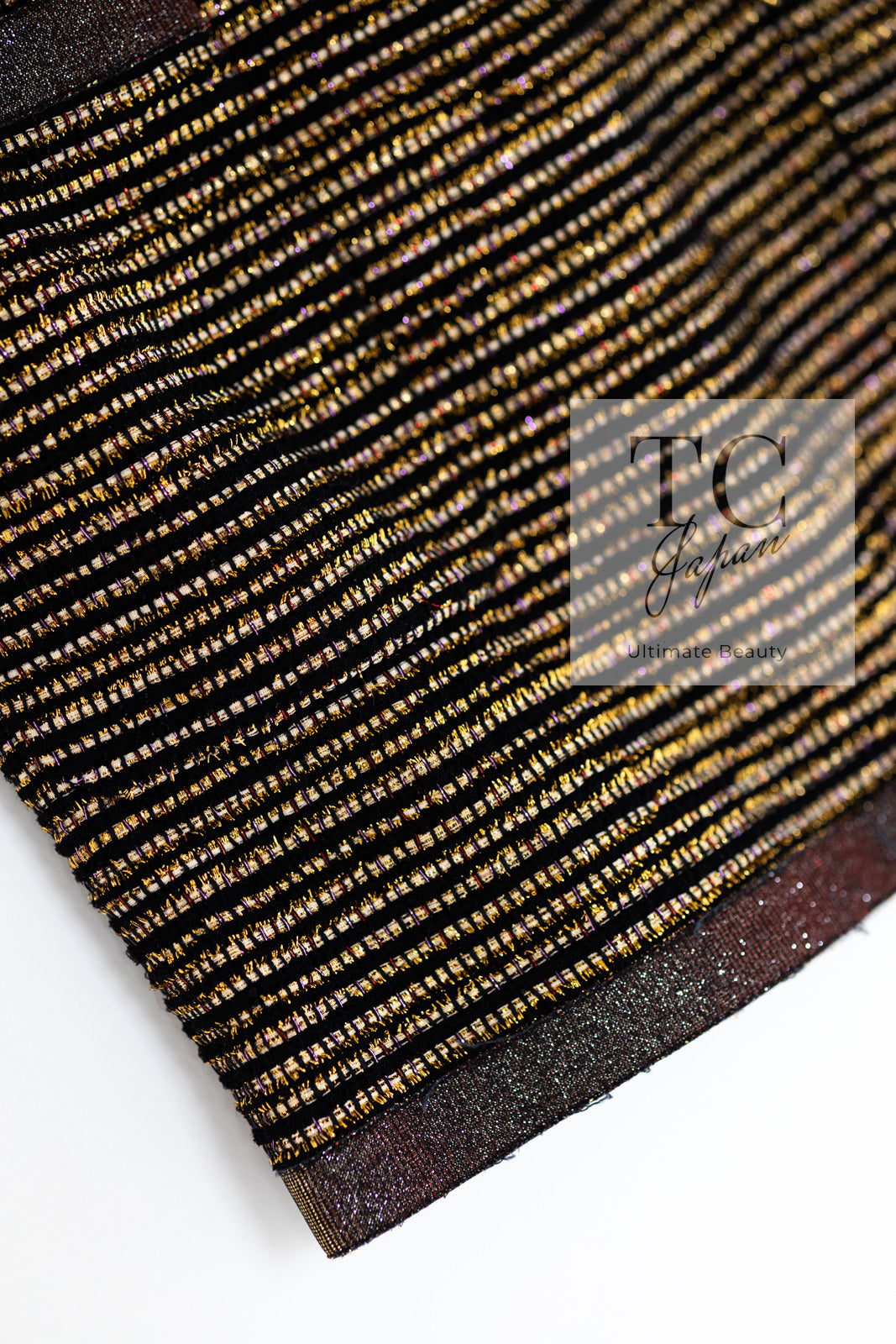 CHANEL 10C Gold Metallic Stripe Long Jacket Coat Skirt Setup 34 シャネル ゴールド メタリック ストライプ ロング ジャケット コート スカート セットアップ 即発