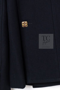 CHANEL 11PF Black Wool Gripoix Buttons Double Jacket Coat 36 シャネル ブラック ウール グリポア 宝石 ボタン ジャケット コート 即発