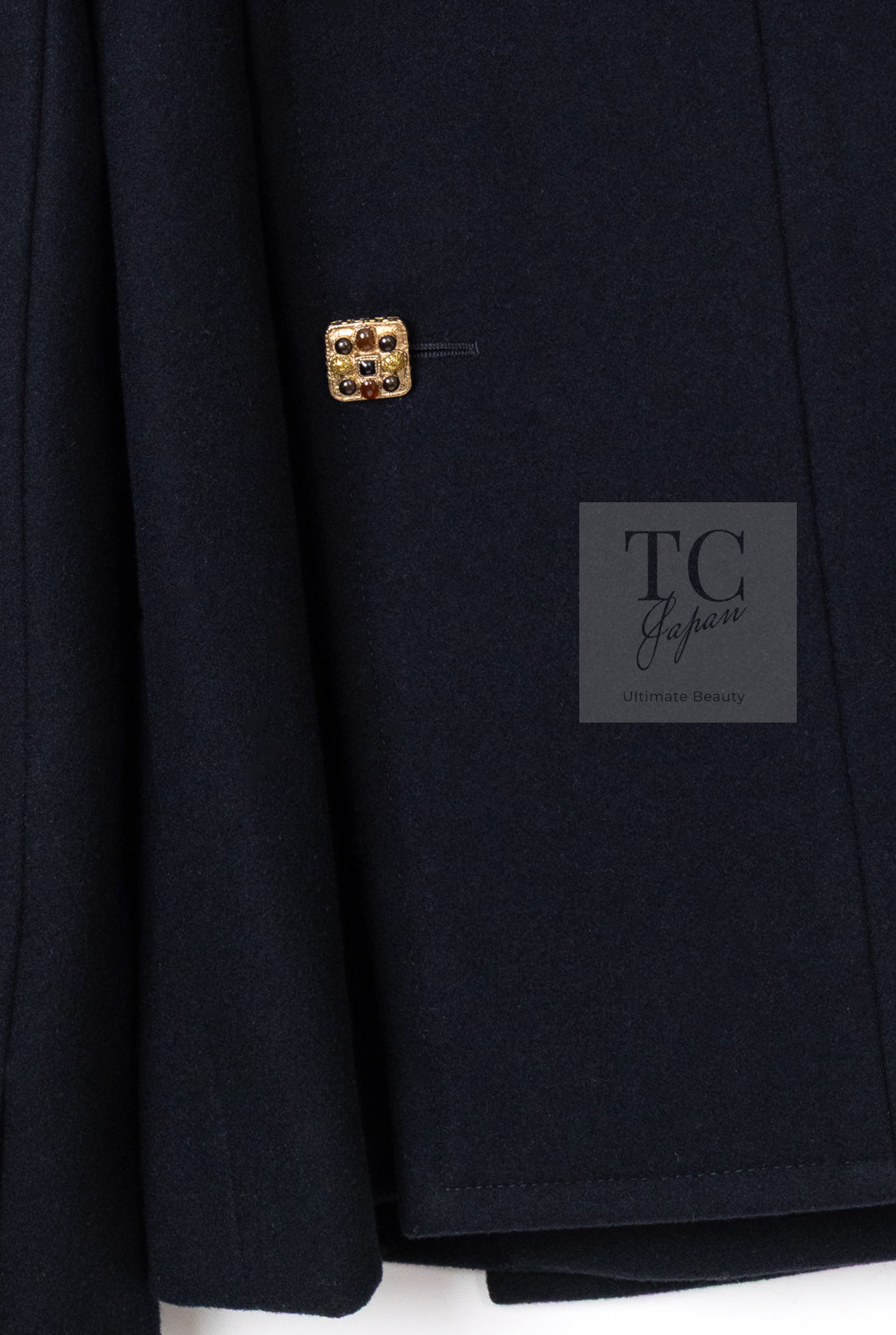 CHANEL 11PF Black Wool Gripoix Buttons Double Jacket Coat 36 シャネル ブラック ウール グリポア 宝石 ボタン ジャケット コート 即発