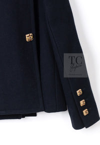 CHANEL 11PF Black Wool Gripoix Buttons Double Jacket Coat 36 シャネル ブラック ウール グリポア 宝石 ボタン ジャケット コート 即発