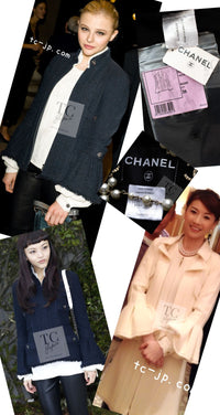 CHANEL 13C Black Flare Sleeves Wool Zipper Tweed Jacket 36 シャネル ブラック フレアスリーブ ウール ジッパー ジャケット 即発