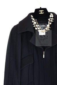 CHANEL 13C Black Flare Sleeves Wool Zipper Tweed Jacket 36 シャネル ブラック フレアスリーブ ウール ジッパー ジャケット 即発
