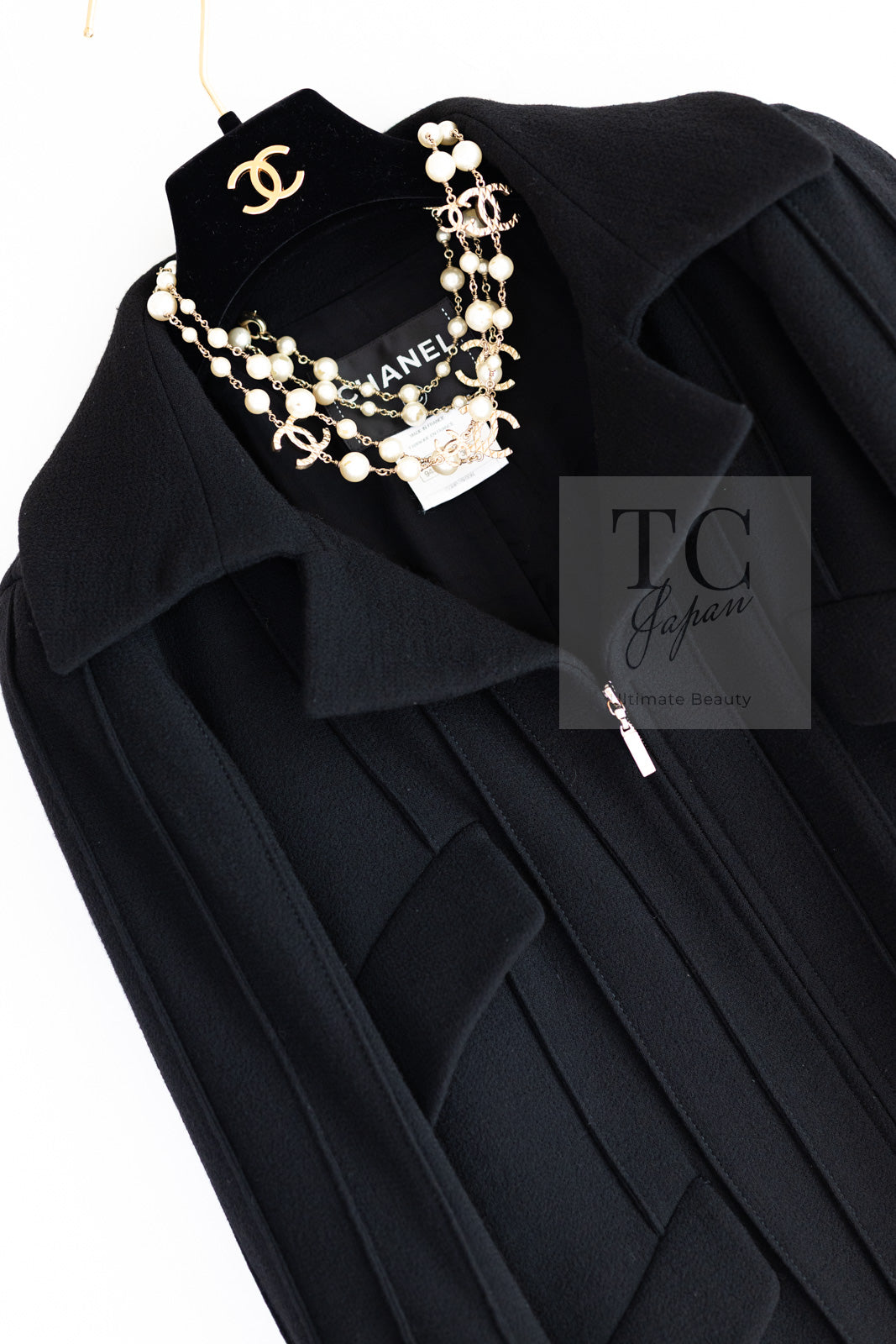 CHANEL 13C Black Flare Sleeves Wool Zipper Tweed Jacket 36 シャネル ブラック フレアスリーブ ウール ジッパー ジャケット 即発