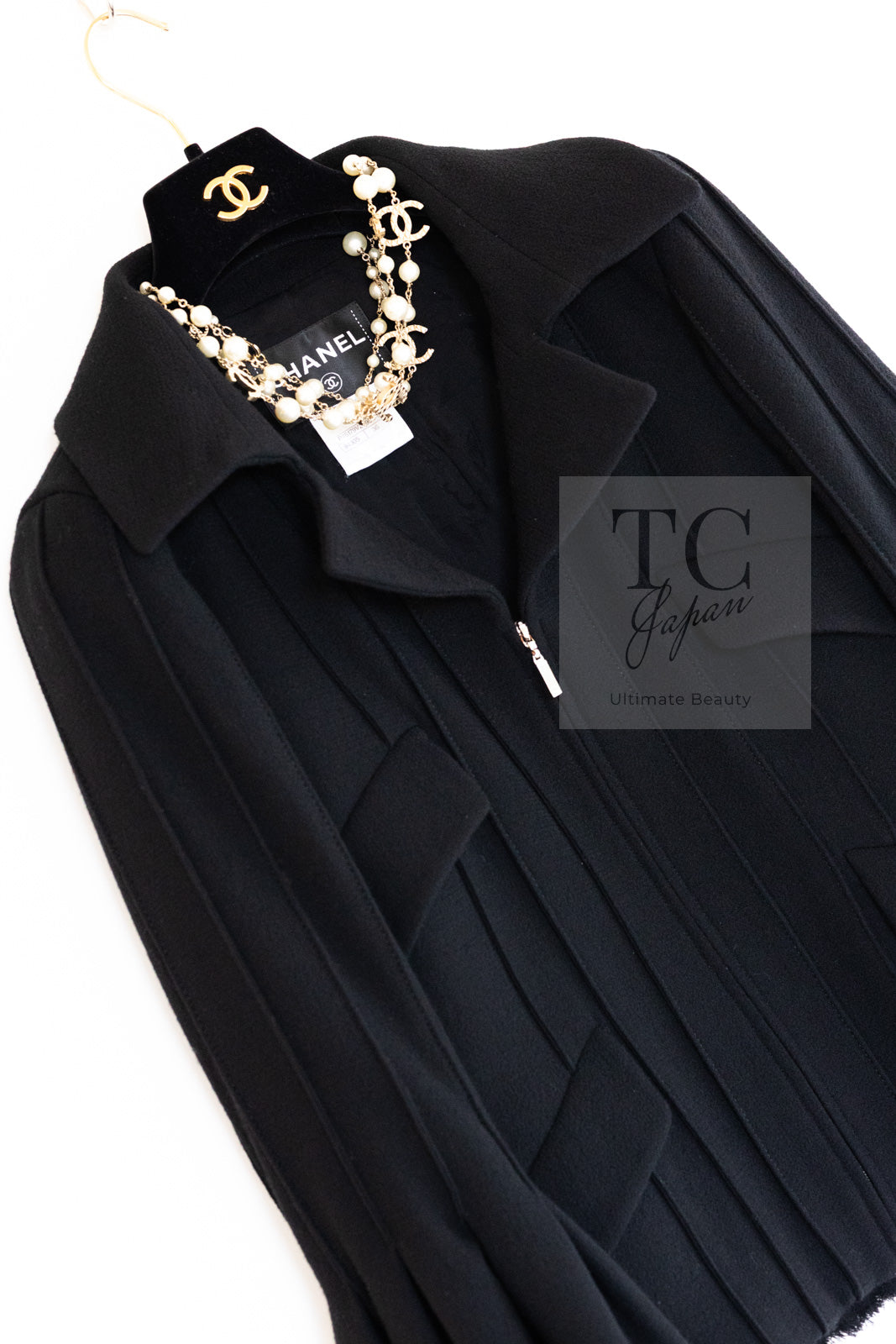 CHANEL 13C Black Flare Sleeves Wool Zipper Tweed Jacket 36 シャネル ブラック フレアスリーブ ウール ジッパー ジャケット 即発