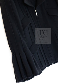 CHANEL 13C Black Flare Sleeves Wool Zipper Tweed Jacket 36 シャネル ブラック フレアスリーブ ウール ジッパー ジャケット 即発