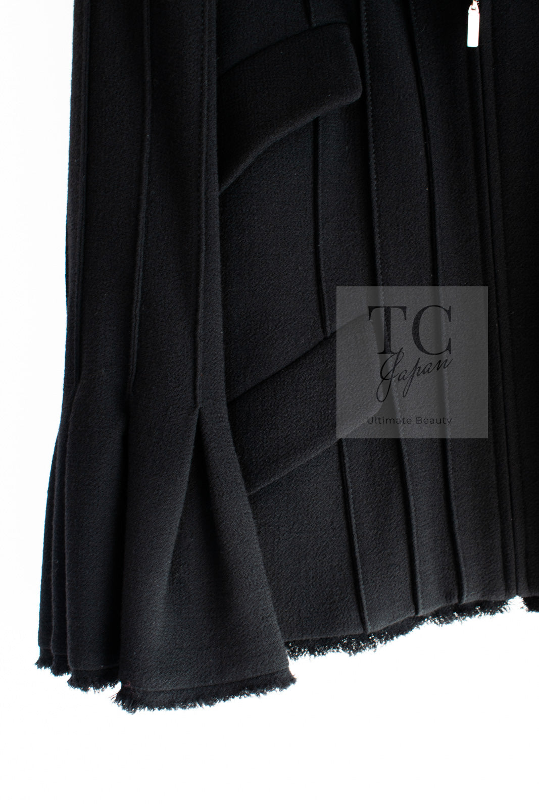 CHANEL 13C Black Flare Sleeves Wool Zipper Tweed Jacket 36 シャネル ブラック フレアスリーブ ウール ジッパー ジャケット 即発
