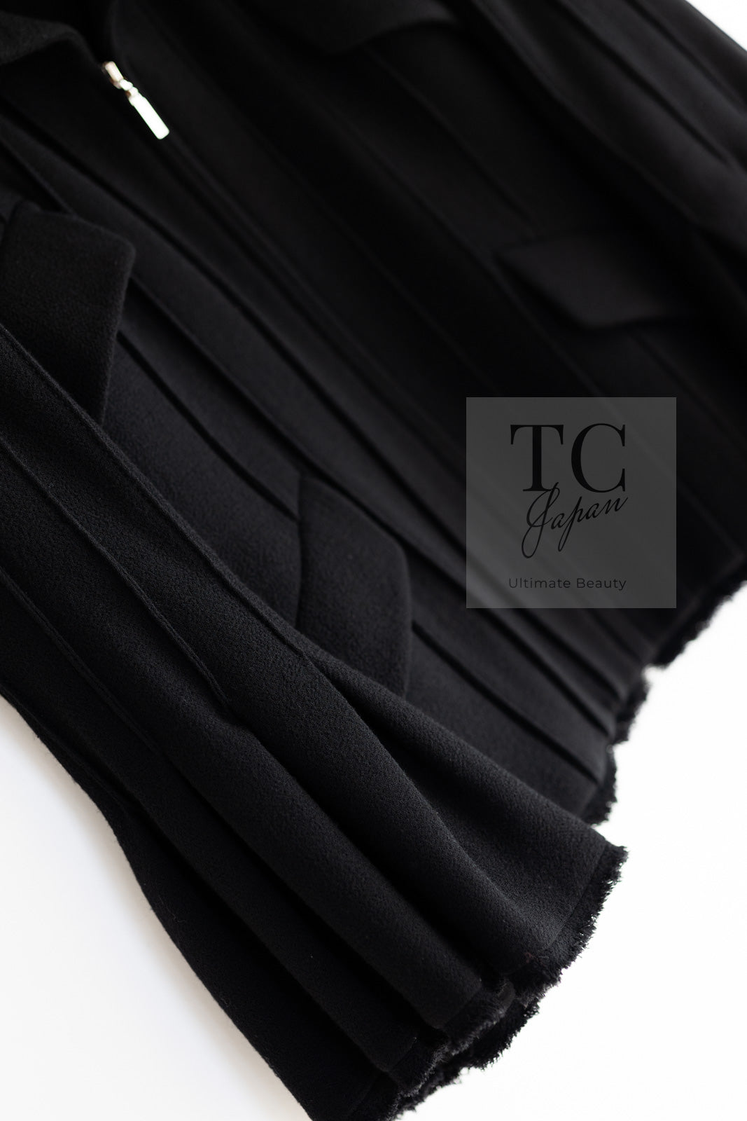 CHANEL 13C Black Flare Sleeves Wool Zipper Tweed Jacket 36 シャネル ブラック フレアスリーブ ウール ジッパー ジャケット 即発