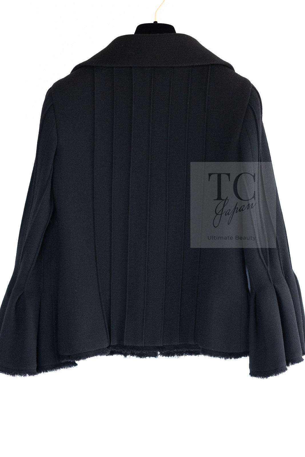CHANEL 13C Black Flare Sleeves Wool Zipper Tweed Jacket 36 シャネル ブラック フレアスリーブ ウール ジッパー ジャケット 即発