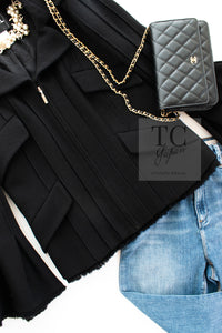 CHANEL 13C Black Flare Sleeves Wool Zipper Tweed Jacket 36 シャネル ブラック フレアスリーブ ウール ジッパー ジャケット 即発