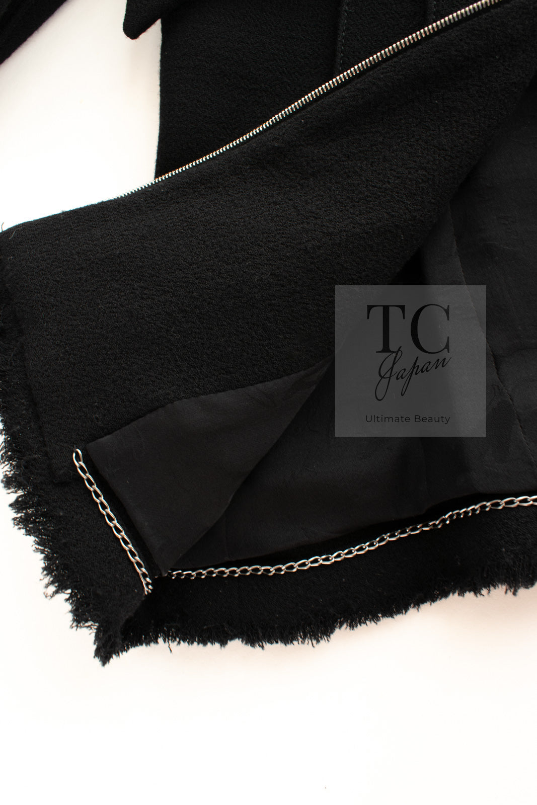 CHANEL 13C Black Flare Sleeves Wool Zipper Tweed Jacket 36 シャネル ブラック フレアスリーブ ウール ジッパー ジャケット 即発