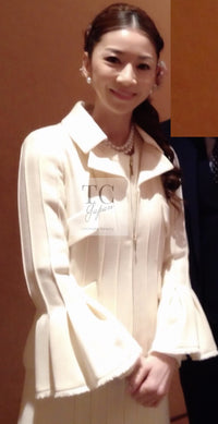 CHANEL 13C Black Flare Sleeves Wool Zipper Tweed Jacket 36 シャネル ブラック フレアスリーブ ウール ジッパー ジャケット 即発