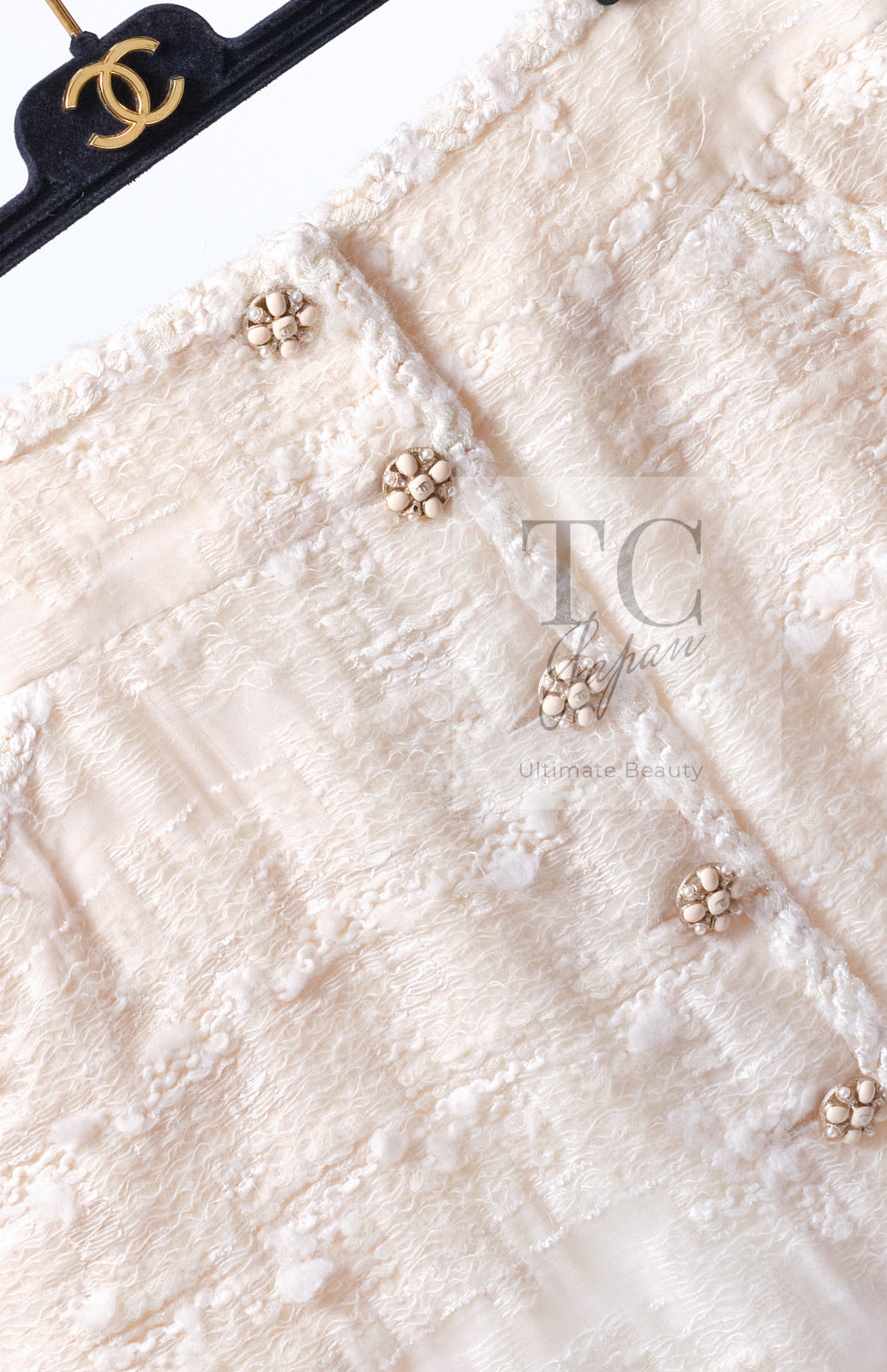 CHANEL 06A Ivory Off White Lesage Tweed Skirt 40 シャネル アイボリー オフホワイト ルサージュ ツイード スカート 即発