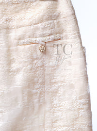 CHANEL 06A Ivory Off White Lesage Tweed Skirt 40 シャネル アイボリー オフホワイト ルサージュ ツイード スカート 即発