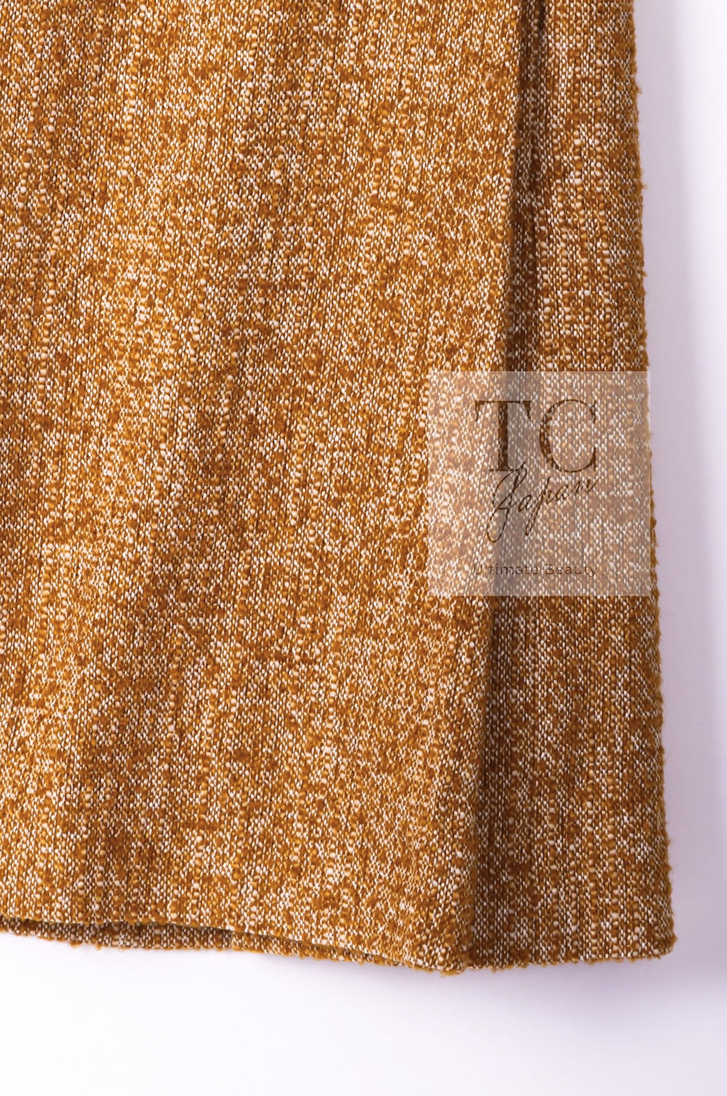 CHANEL 14PF Beige Brown Wool Cotton Tweed Jacket Skirt Suit 44 シャネル ベージュ ブラウン ウール コットン ツイード ジャケット スカート スーツ 即発