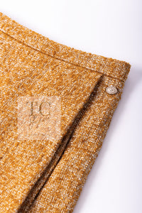 CHANEL 14PF Beige Brown Wool Cotton Tweed Jacket Skirt Suit 44 シャネル ベージュ ブラウン ウール コットン ツイード ジャケット スカート スーツ 即発