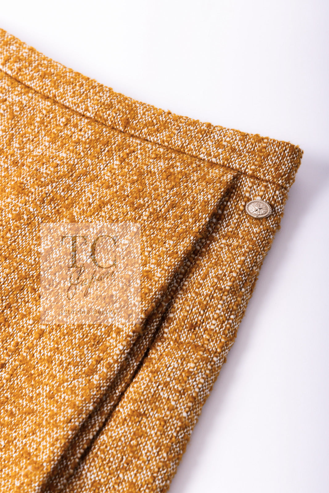 CHANEL 14PF Beige Brown Wool Cotton Tweed Jacket Skirt Suit 44 シャネル ベージュ ブラウン ウール コットン ツイード ジャケット スカート スーツ 即発